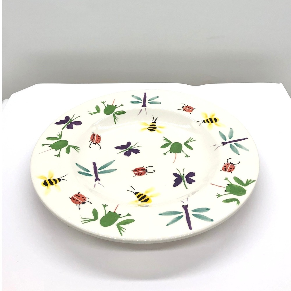 At Home International Trish Richman Frog Ladybug Bee Insect 8" Salad Plate